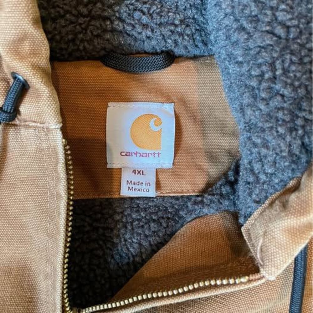 Carhartt Canvas Sherpa Men’s Zip Front Pockets 4XL Jacket - Picture 5 of 9